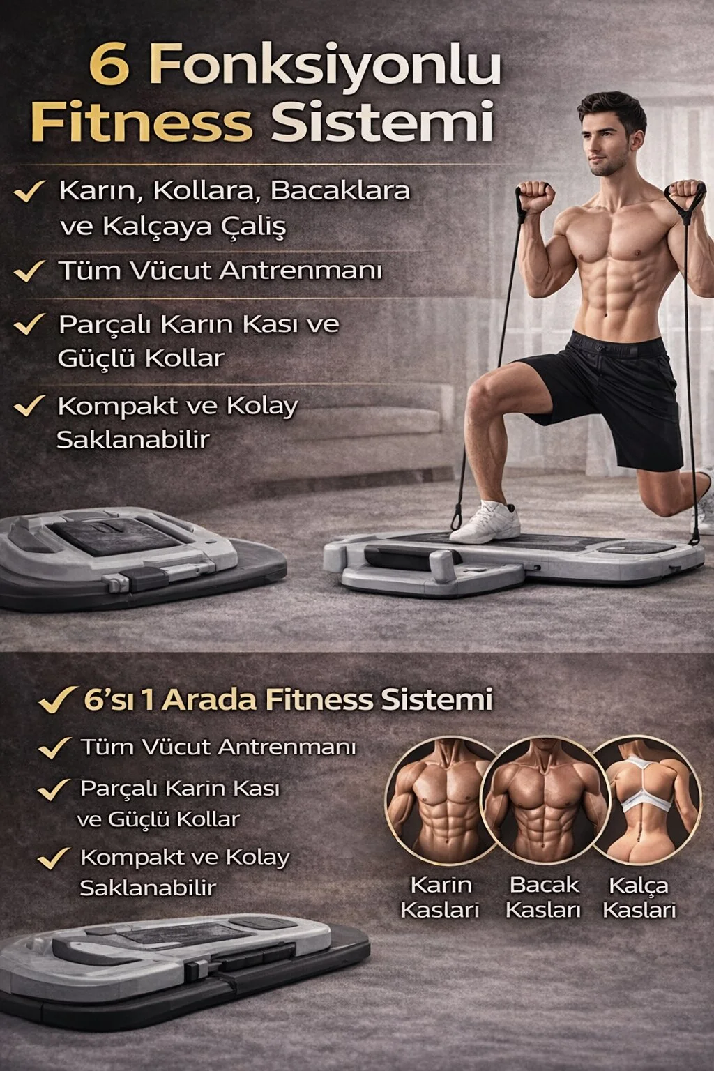 Olinman Tekerlekli Pilates & Fitness Egzersiz İstasyonu - Resim 2