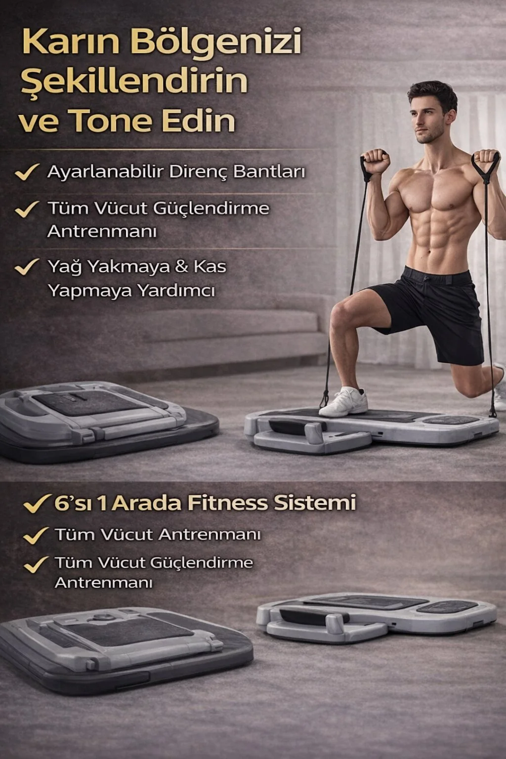 Olinman Tekerlekli Pilates & Fitness Egzersiz İstasyonu - Resim 3