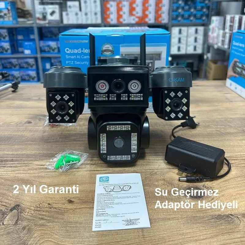 4 Kameralı Ultra HD 360 Dönebilen Kablosuz Wifi Kamera - Resim 3