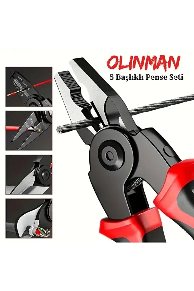 Olinman 5 Başlıklı Profesyonel Pense Seti - Resim 1