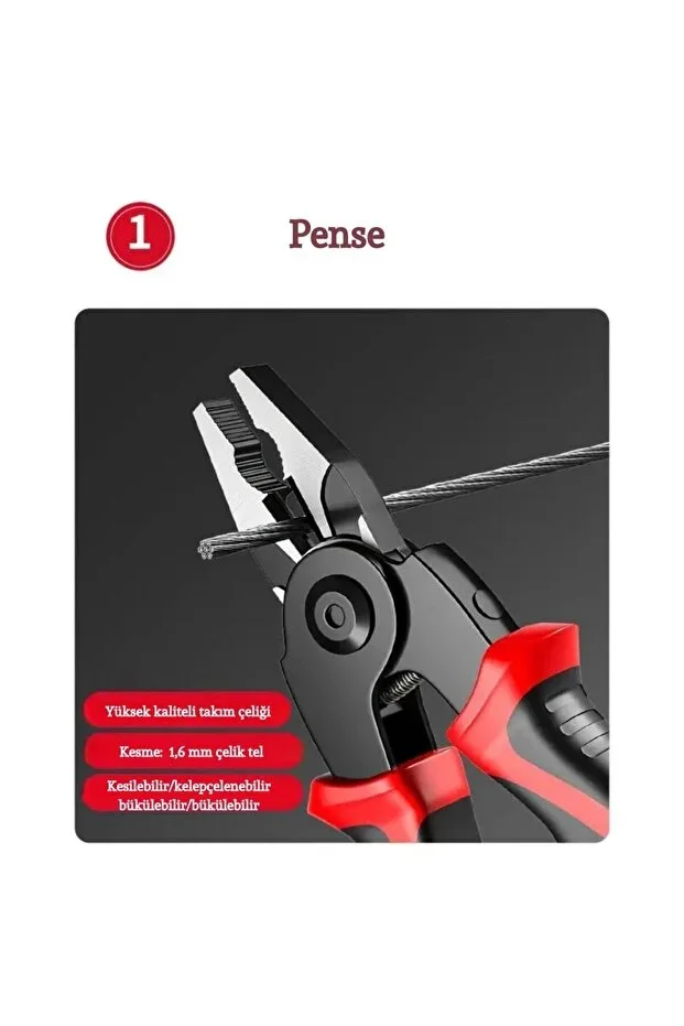 Olinman 5 Başlıklı Profesyonel Pense Seti - Resim 2