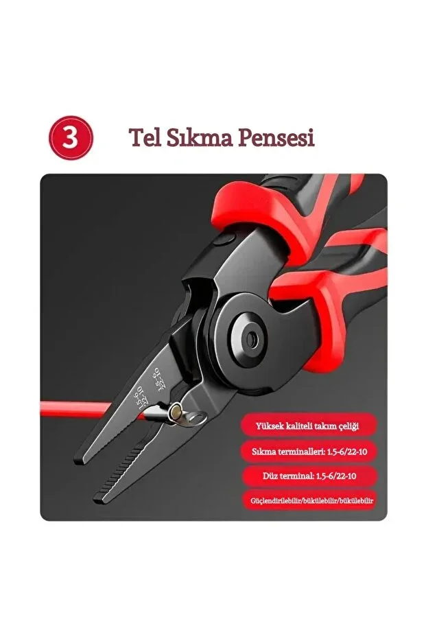 Olinman 5 Başlıklı Profesyonel Pense Seti - Resim 4