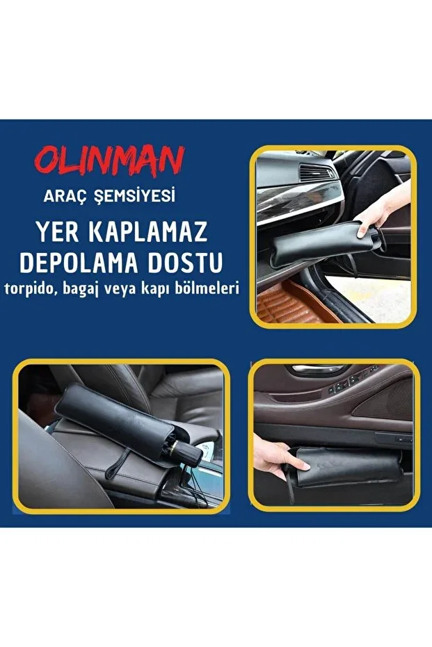 Olinman Katlanabilir Şemsiye Şekilli Araç Ön Cam Güneşliği - Resim 3