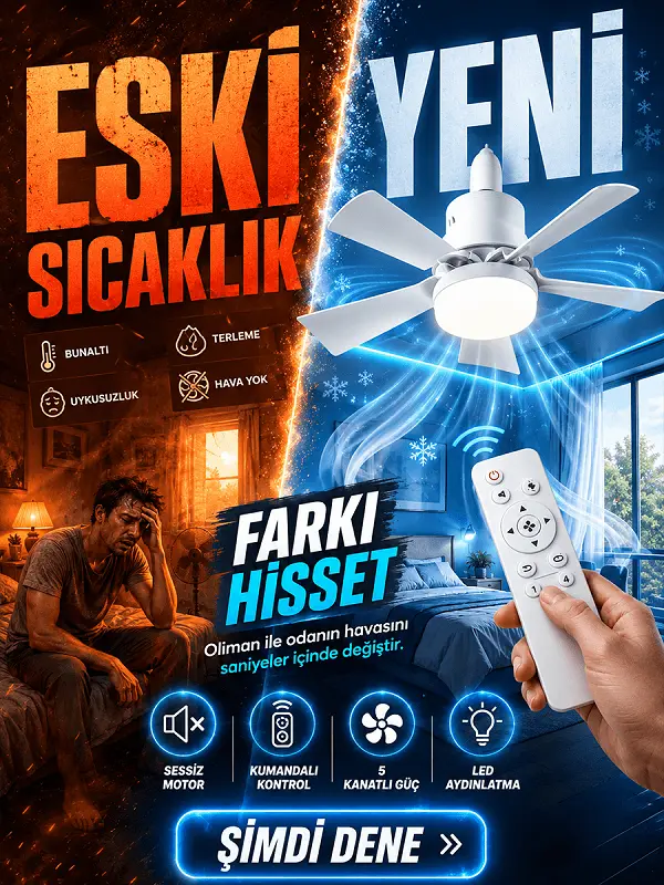 Olinman Uzaktan Kumandalı LED Tavan Vantilatör